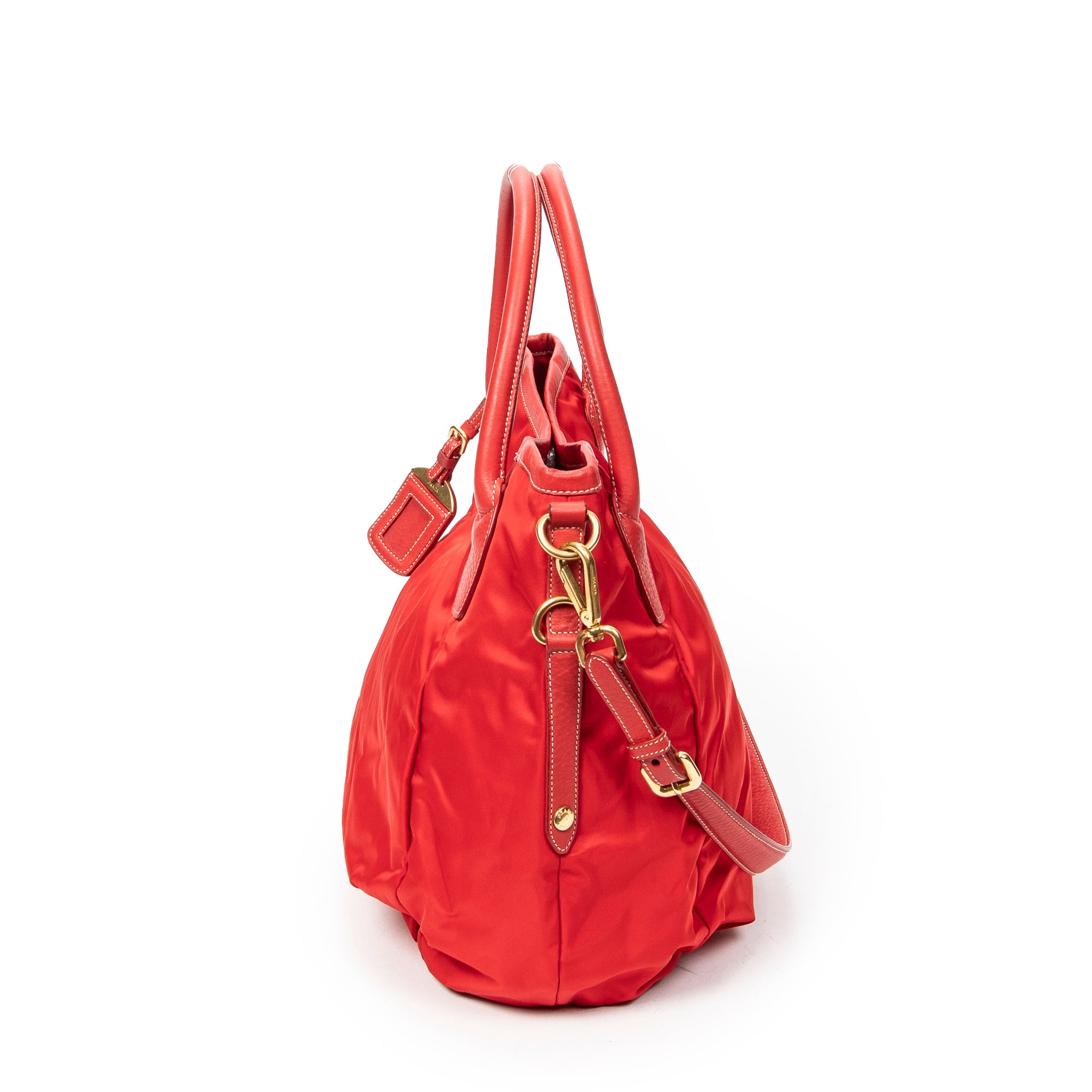 Bandolera tipo hobo de lona de nylon roja