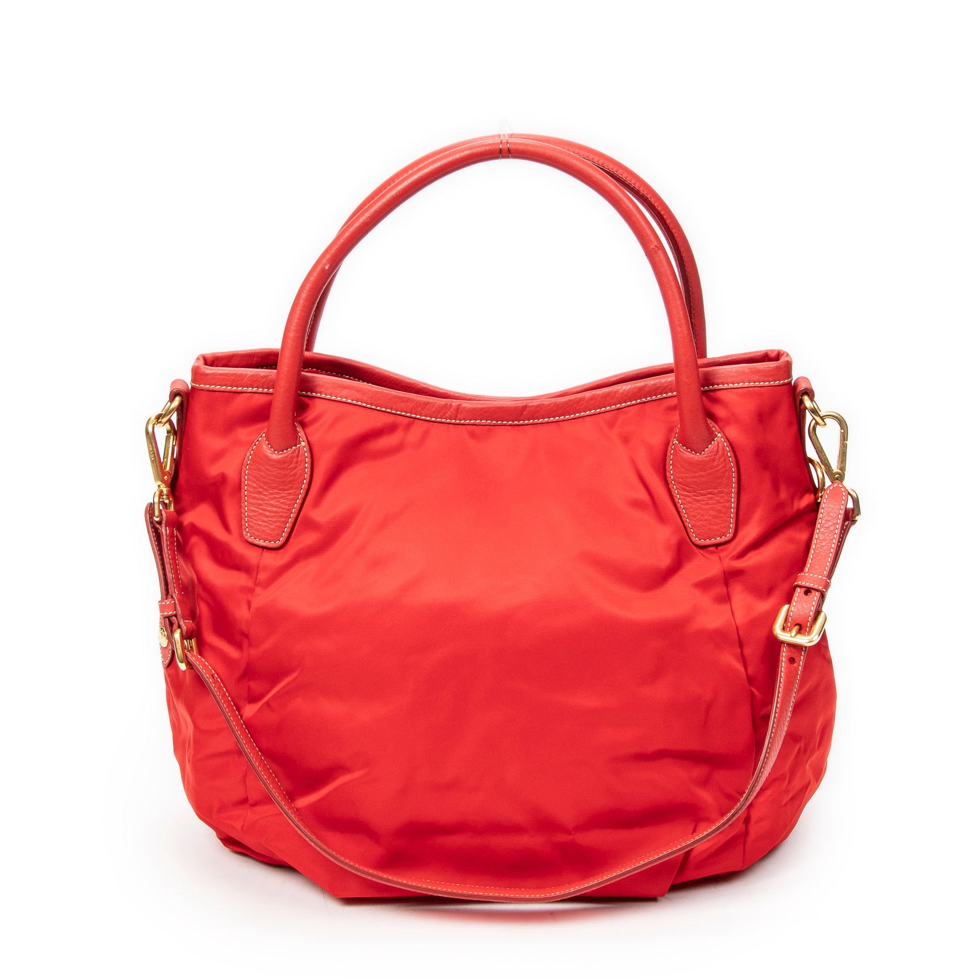 Bandolera tipo hobo de lona de nylon roja