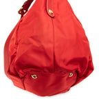 Bandolera tipo hobo de lona de nylon roja