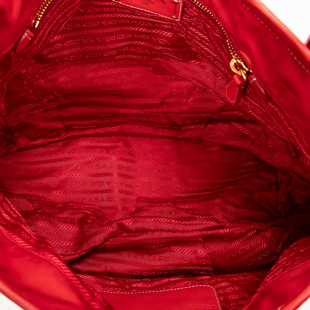 Bandolera tipo hobo de lona de nylon roja