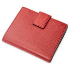 Wallet Interlocking G Compact Wallet Red Grained Calfskin Leather