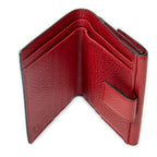Wallet Interlocking G Compact Wallet Red Grained Calfskin Leather