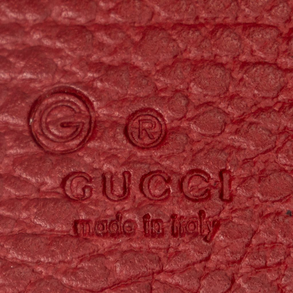 Wallet Interlocking G Compact Wallet Red Grained Calfskin Leather