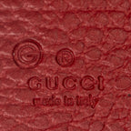 Wallet Interlocking G Compact Wallet Red Grained Calfskin Leather