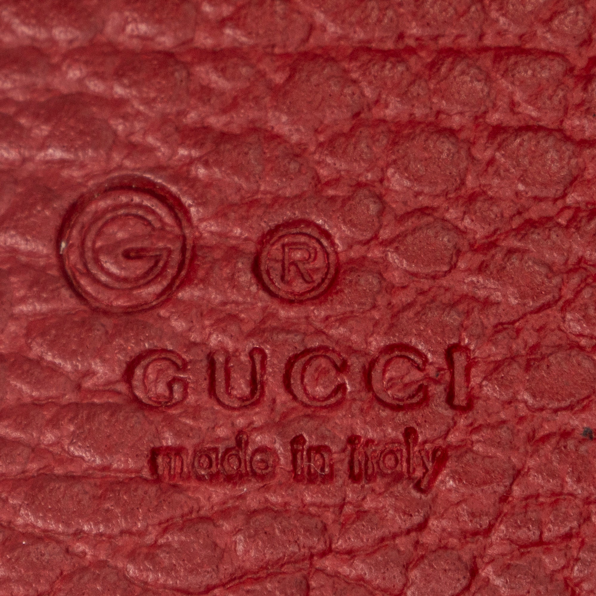 Wallet Interlocking G Compact Wallet Red Grained Calfskin Leather