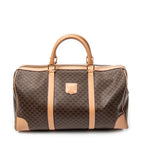 Travel Bag Vintage Medium Travel Boston Brown Macadam Coated Canvas