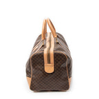 Travel Bag Vintage Medium Travel Boston Brown Macadam Coated Canvas