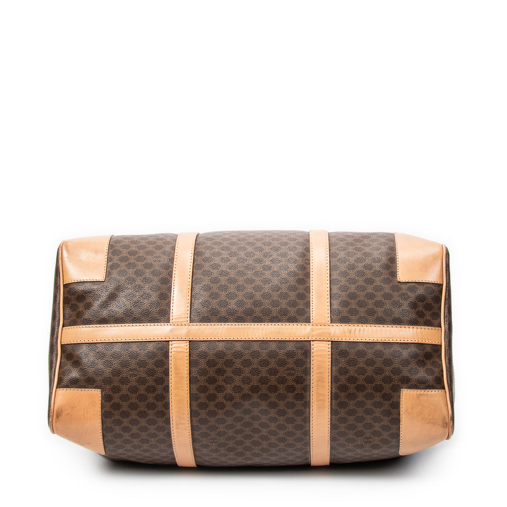 Travel Bag Vintage Medium Travel Boston Brown Macadam Coated Canvas
