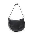 Shoulder Bag Vintage Round Hobo Black Grained Calfskin Leather