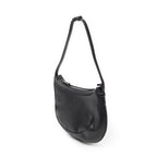 Shoulder Bag Vintage Round Hobo Black Grained Calfskin Leather