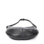 Shoulder Bag Vintage Round Hobo Black Grained Calfskin Leather