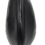 Shoulder Bag Vintage Round Hobo Black Grained Calfskin Leather