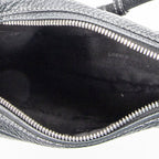 Shoulder Bag Vintage Round Hobo Black Grained Calfskin Leather