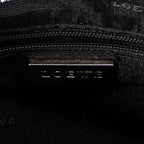 Shoulder Bag Vintage Round Hobo Black Grained Calfskin Leather