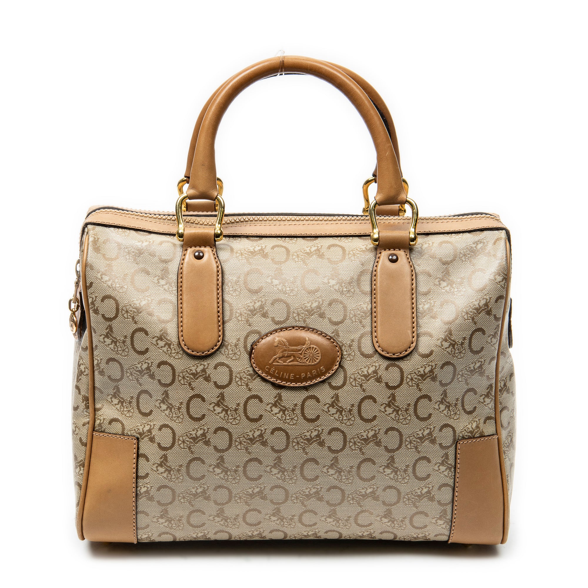 Handbag Vintage Boston Beige C Macadam Coated Canvas