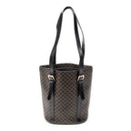 Shoulder Bag Vintage Vertical Shopping Tote Brown Macadam Coated Canvas