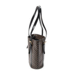 Shoulder Bag Vintage Vertical Shopping Tote Brown Macadam Coated Canvas