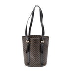 Shoulder Bag Vintage Vertical Shopping Tote Brown Macadam Coated Canvas
