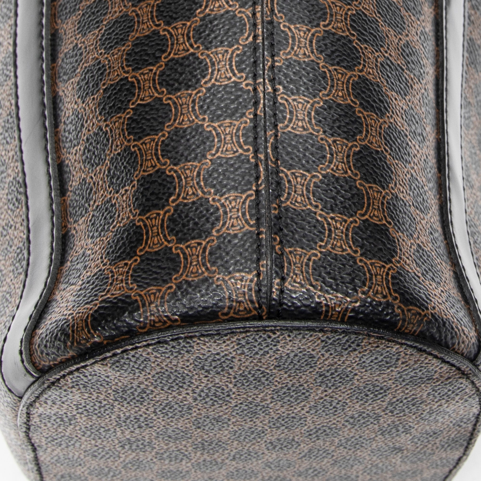 Shoulder Bag Vintage Vertical Shopping Tote Brown Macadam Coated Canvas