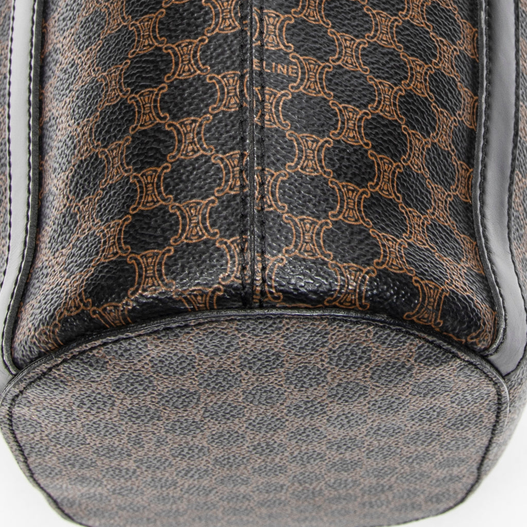 Shoulder Bag Vintage Vertical Shopping Tote Brown Macadam Coated Canvas