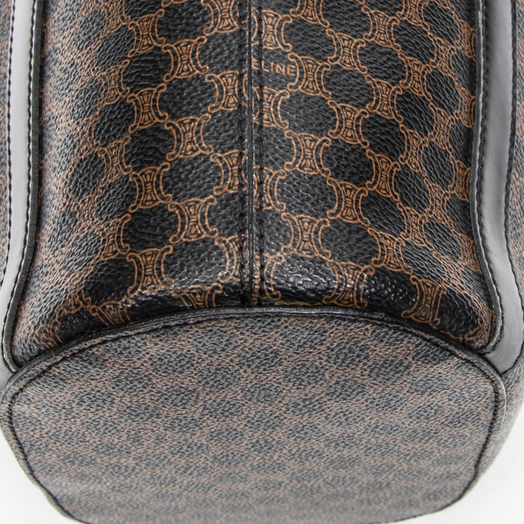 Shoulder Bag Vintage Vertical Shopping Tote Brown Macadam Coated Canvas