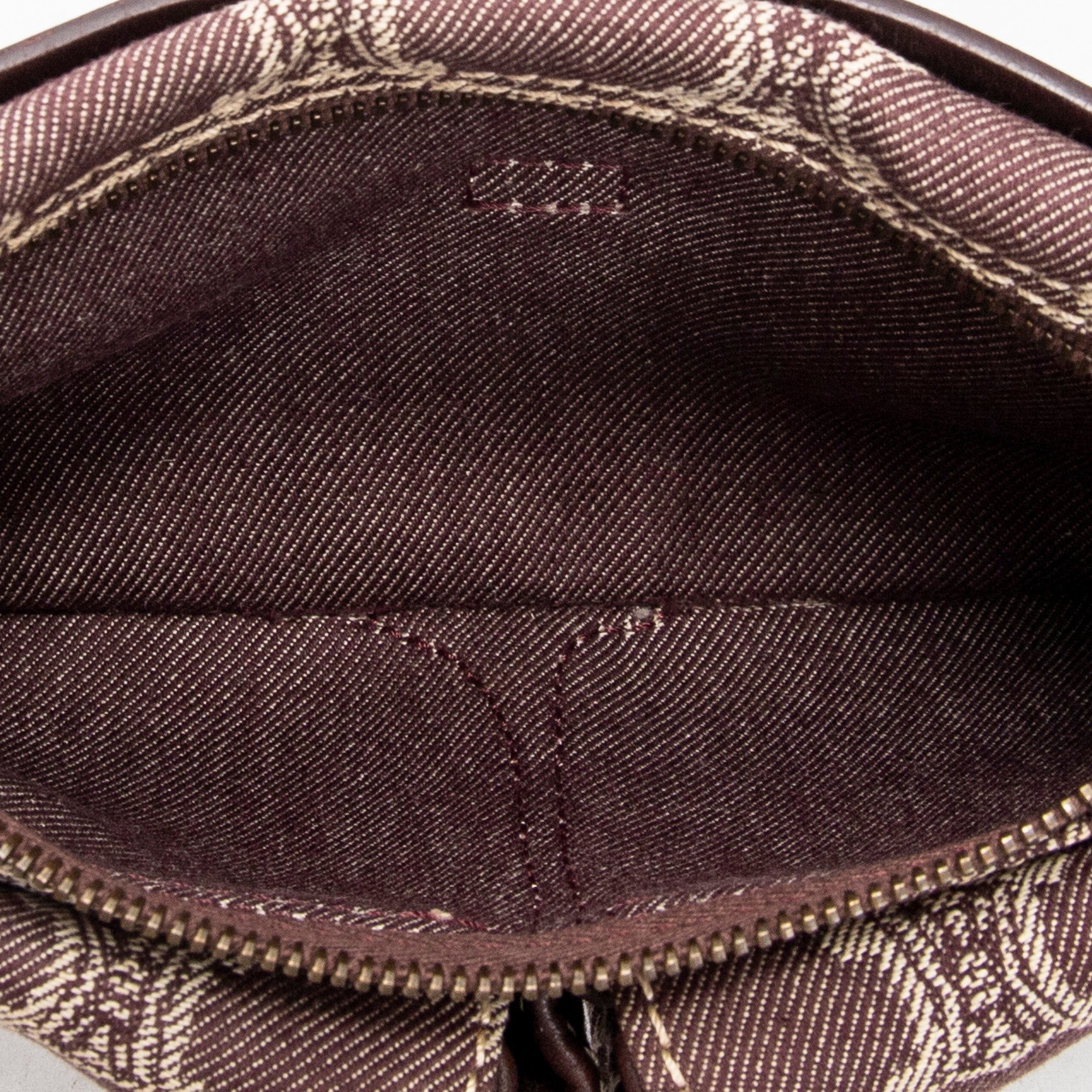 Waist Bag Double Pocket Belt Bag Burgundy Macadam Denim Canvas