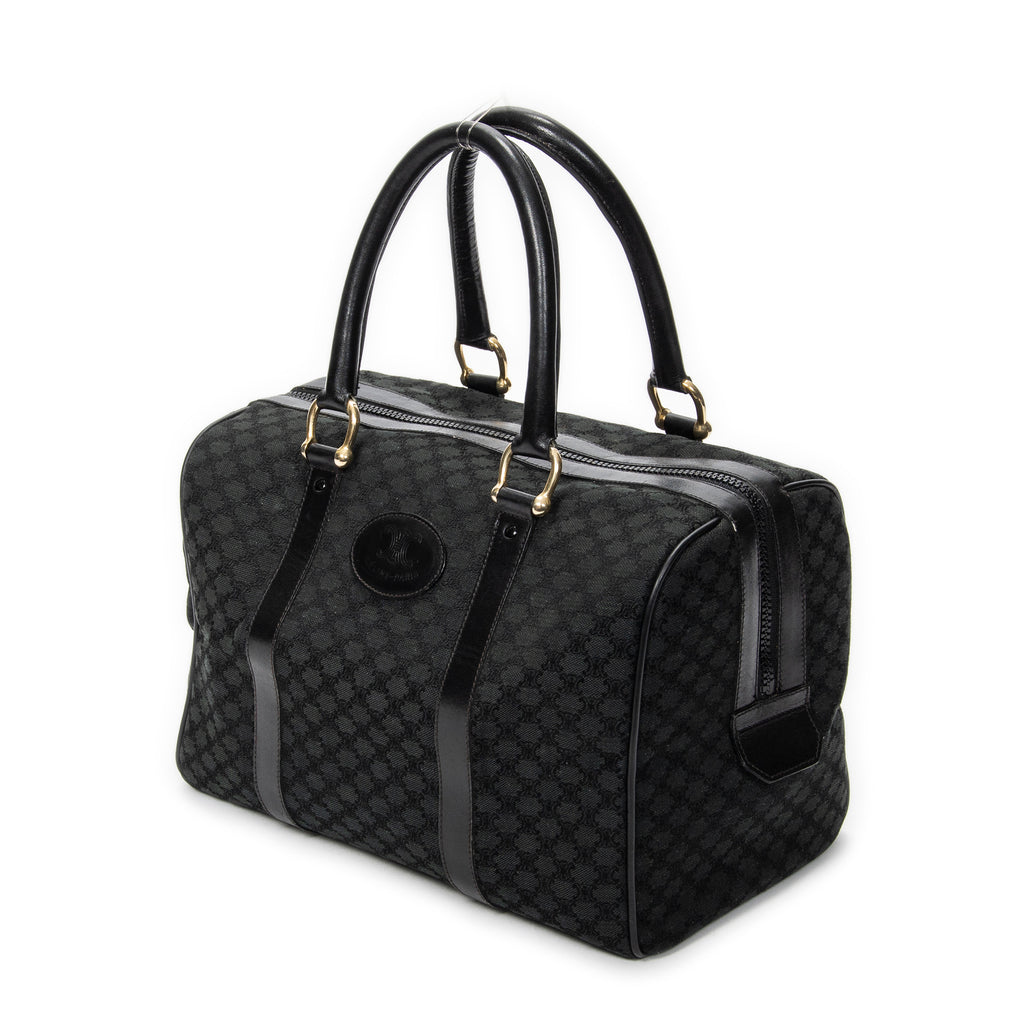 Handbag Vintage Boston Black Macadam Canvas