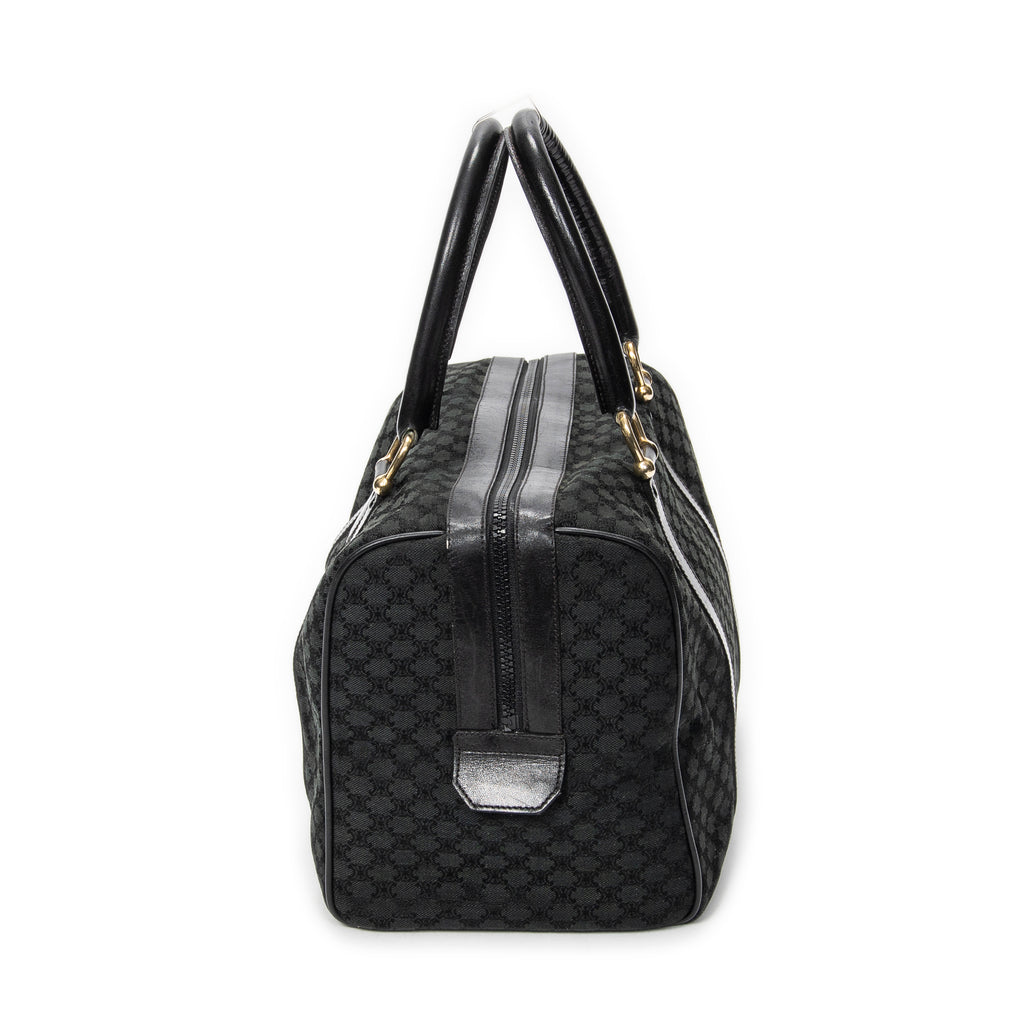 Handbag Vintage Boston Black Macadam Canvas