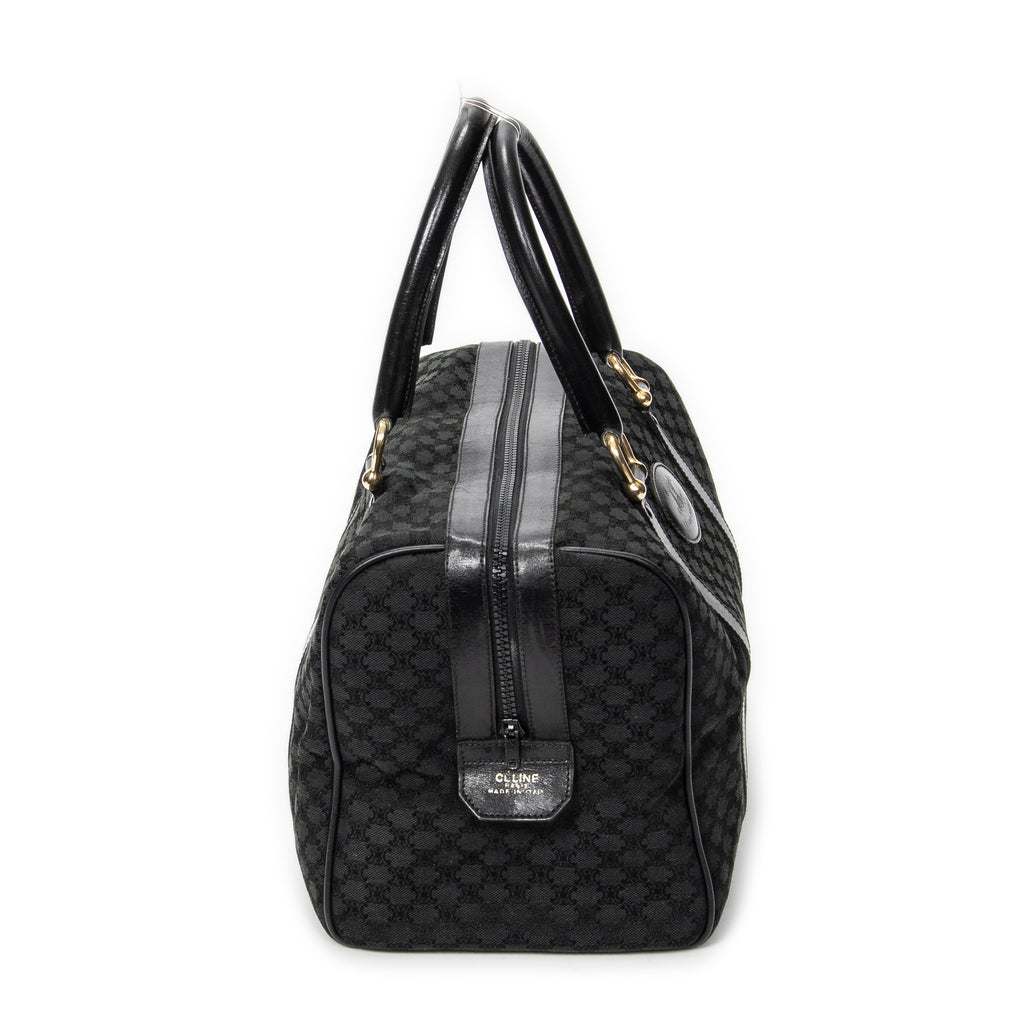 Handbag Vintage Boston Black Macadam Canvas