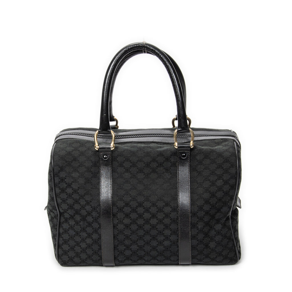 Handbag Vintage Boston Black Macadam Canvas
