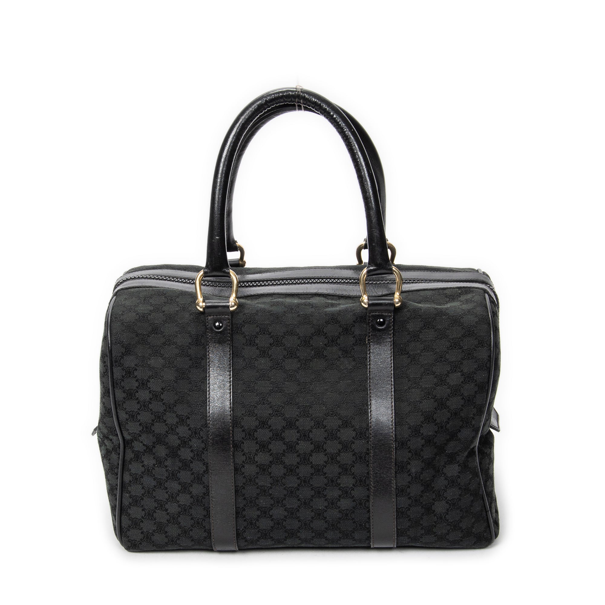 Handbag Vintage Boston Black Macadam Canvas