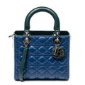 Shoulder Bag Medium Tricolor Lady Dior Zip Green Cannage Lambskin Leather