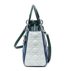 Shoulder Bag Medium Tricolor Lady Dior Zip Green Cannage Lambskin Leather