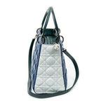 Shoulder Bag Medium Tricolor Lady Dior Zip Green Cannage Lambskin Leather