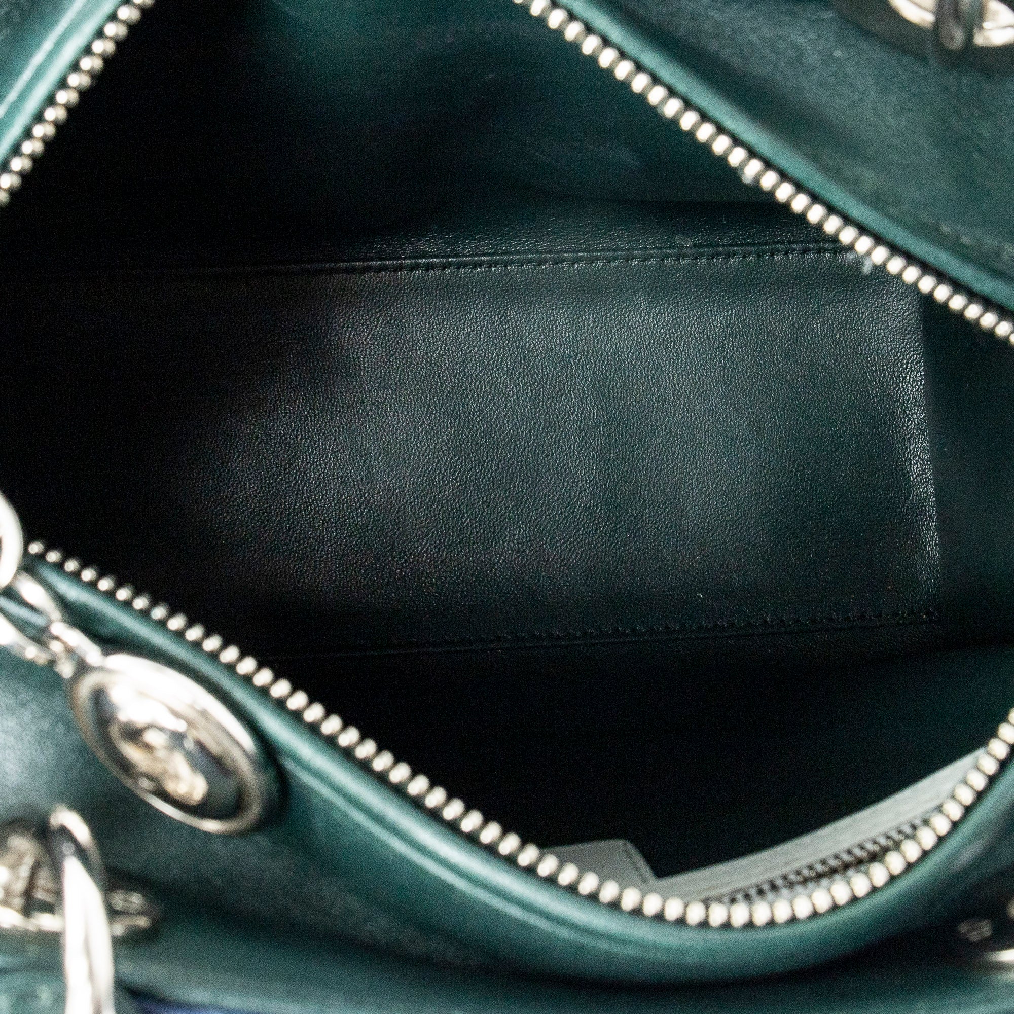 Shoulder Bag Medium Tricolor Lady Dior Zip Green Cannage Lambskin Leather