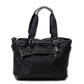 Shoulder Bag Medium Belt Tote Black Zucca Nylon Canvas