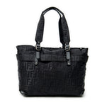 Shoulder Bag Medium Belt Tote Black Zucca Nylon Canvas