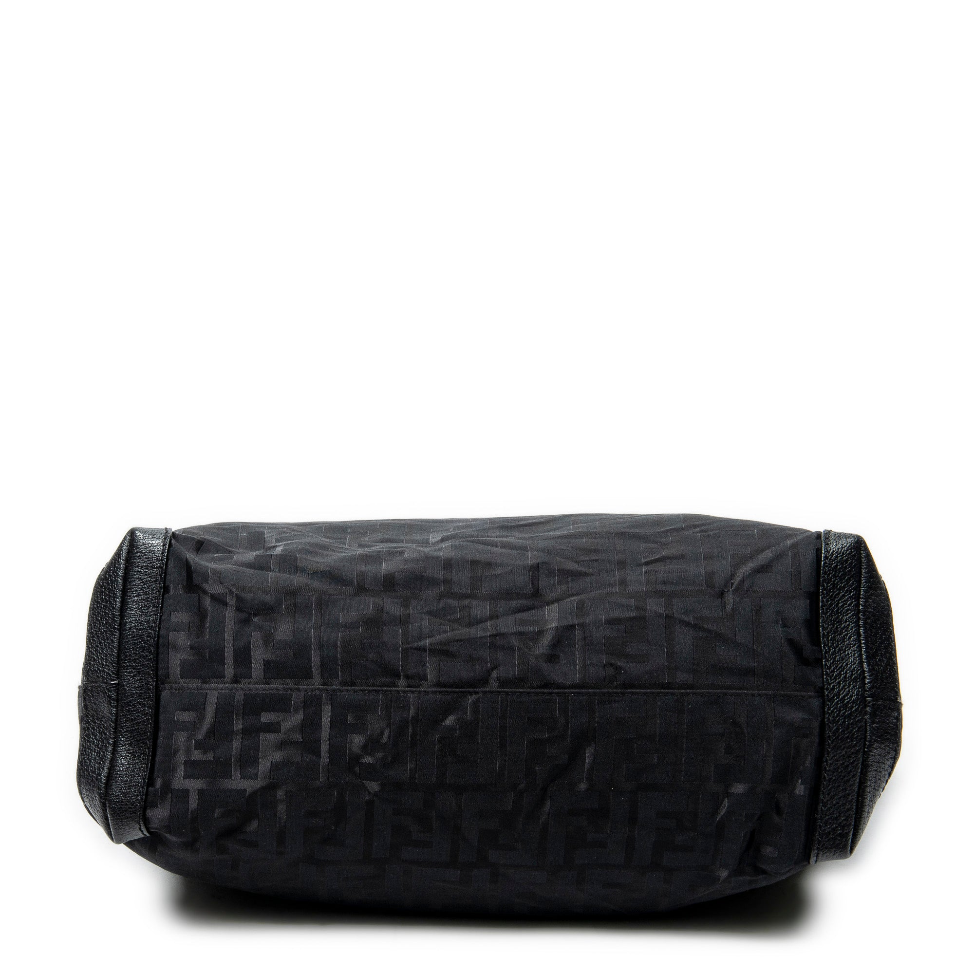 Shoulder Bag Medium Belt Tote Black Zucca Nylon Canvas