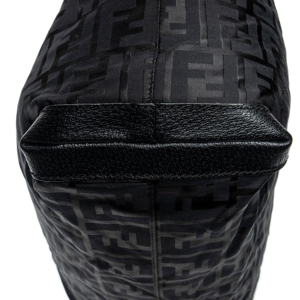 Shoulder Bag Medium Belt Tote Black Zucca Nylon Canvas