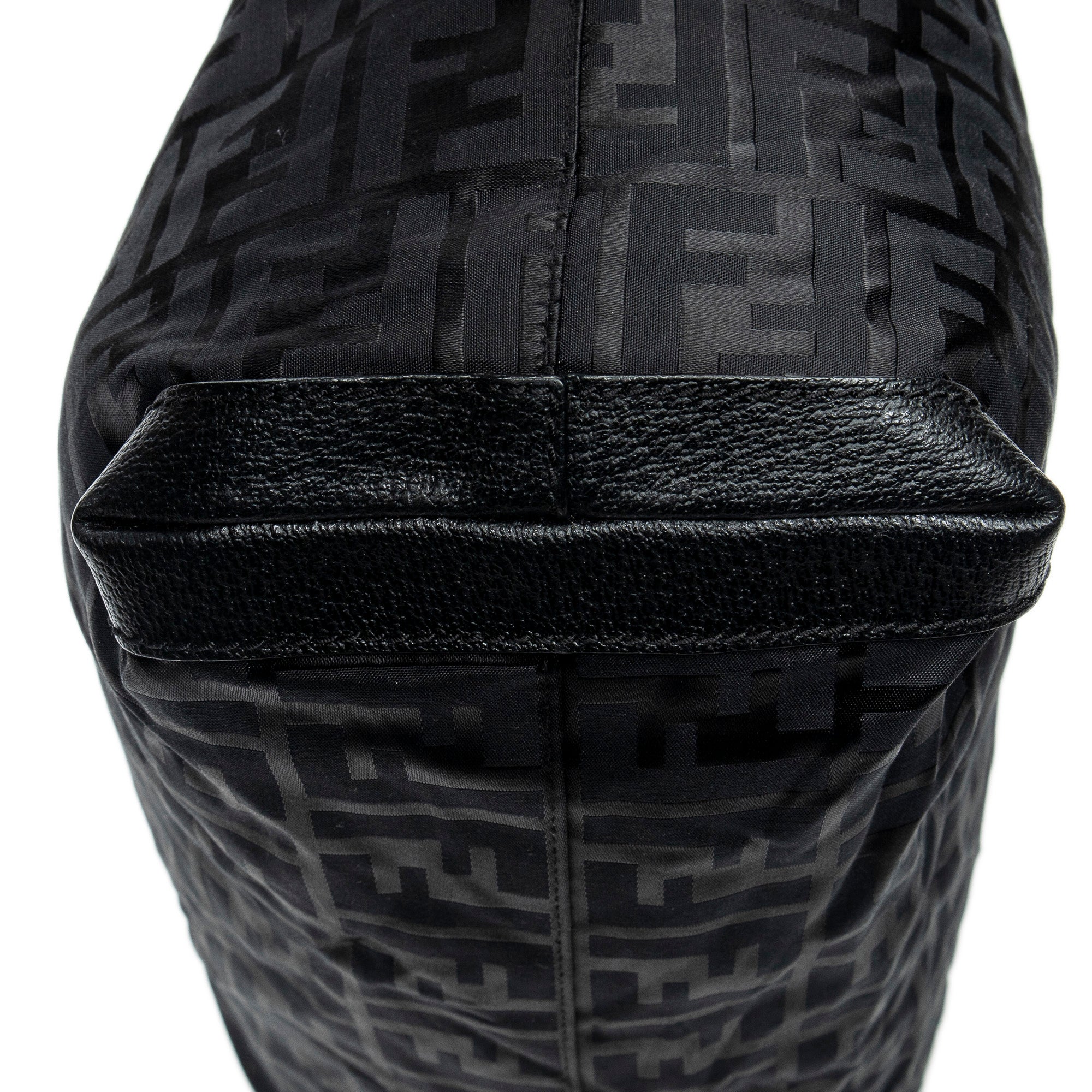 Shoulder Bag Medium Belt Tote Black Zucca Nylon Canvas