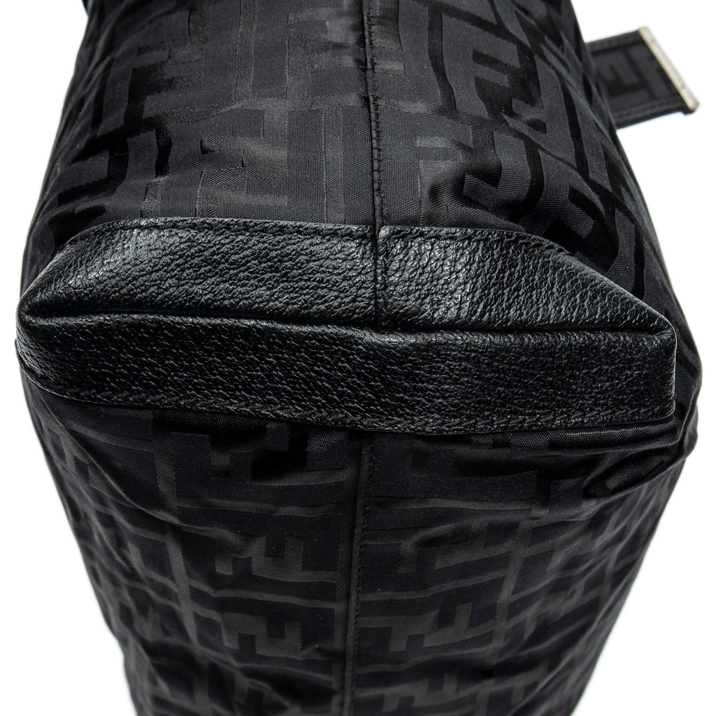 Shoulder Bag Medium Belt Tote Black Zucca Nylon Canvas
