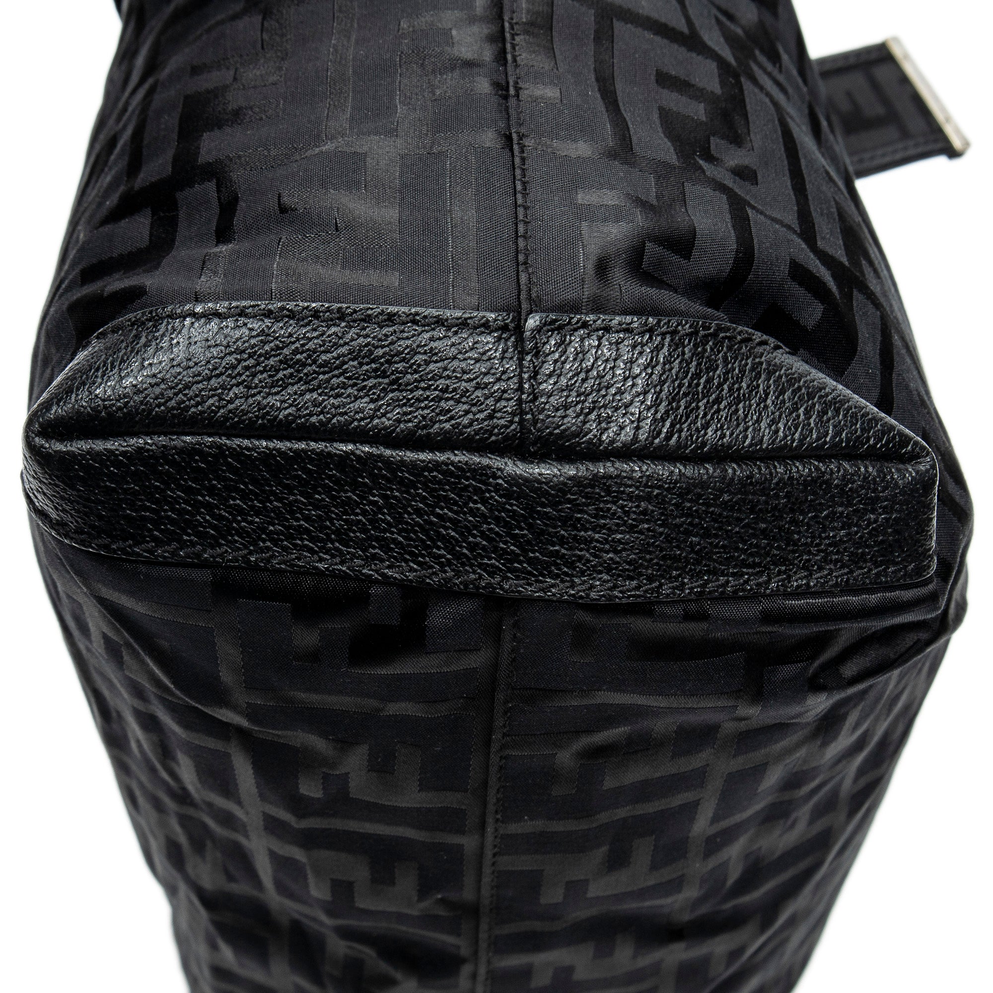 Shoulder Bag Medium Belt Tote Black Zucca Nylon Canvas
