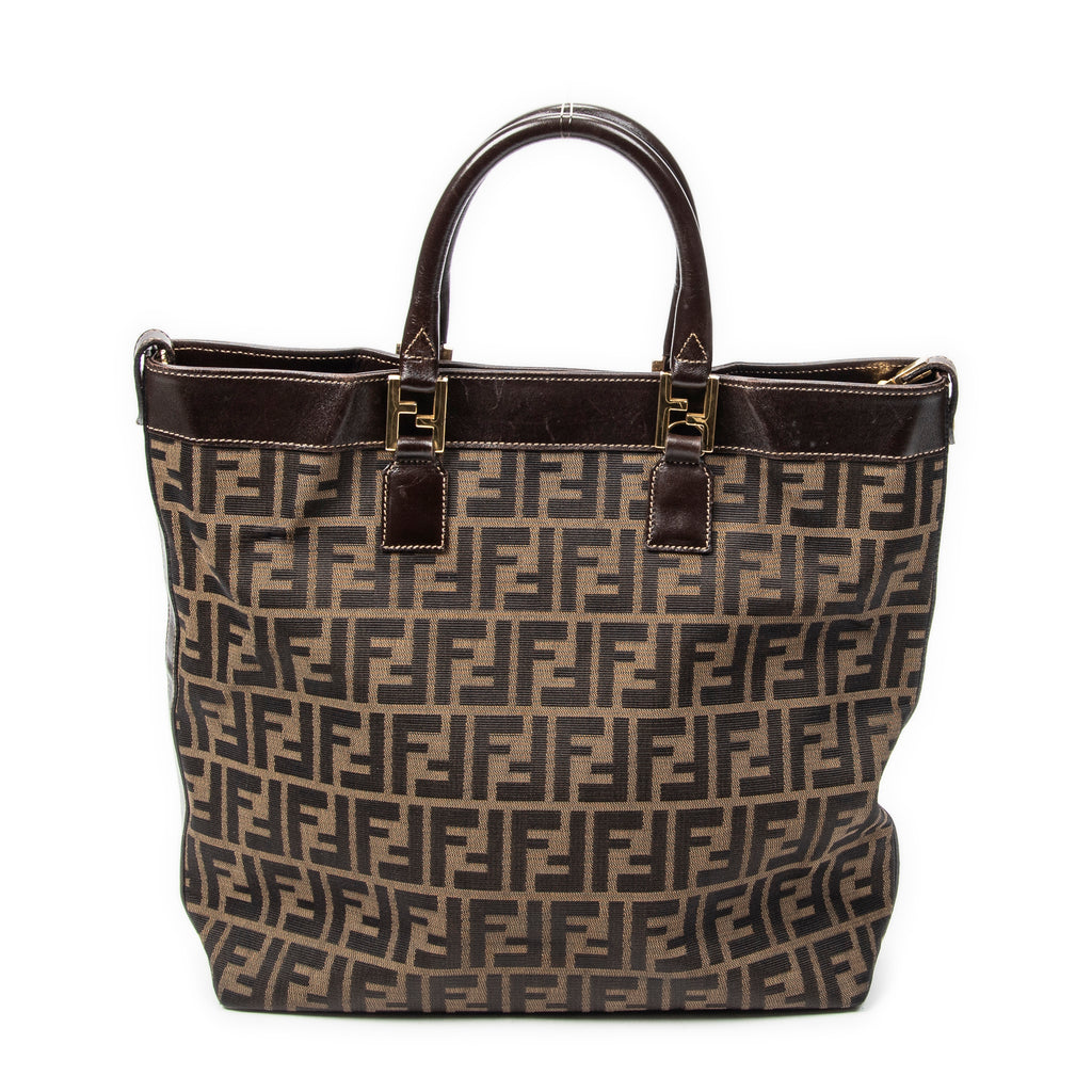 Handbag Large Zucca Shopping Tote Tan Zucca Canvas