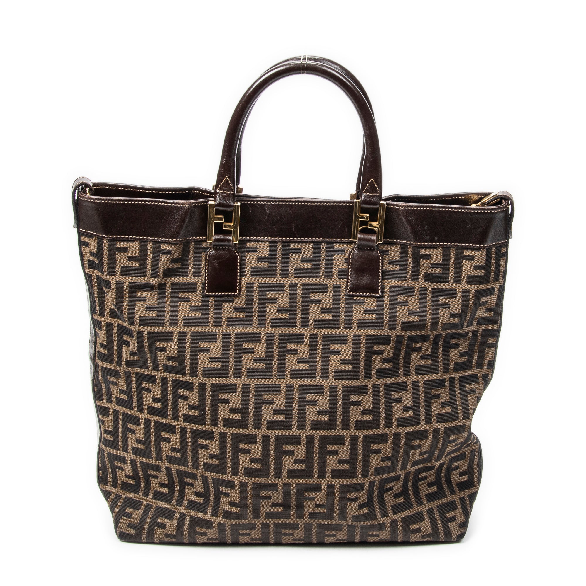 Handbag Large Zucca Shopping Tote Tan Zucca Canvas