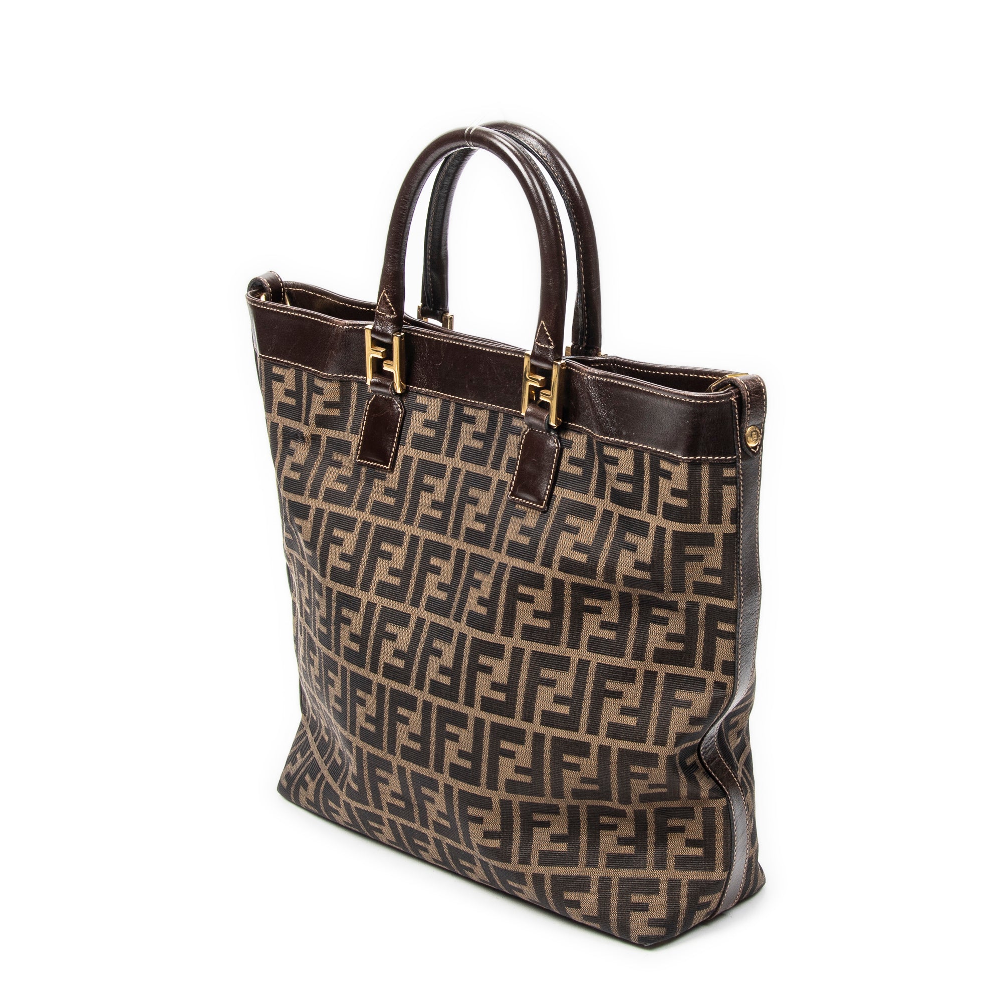 Handbag Large Zucca Shopping Tote Tan Zucca Canvas