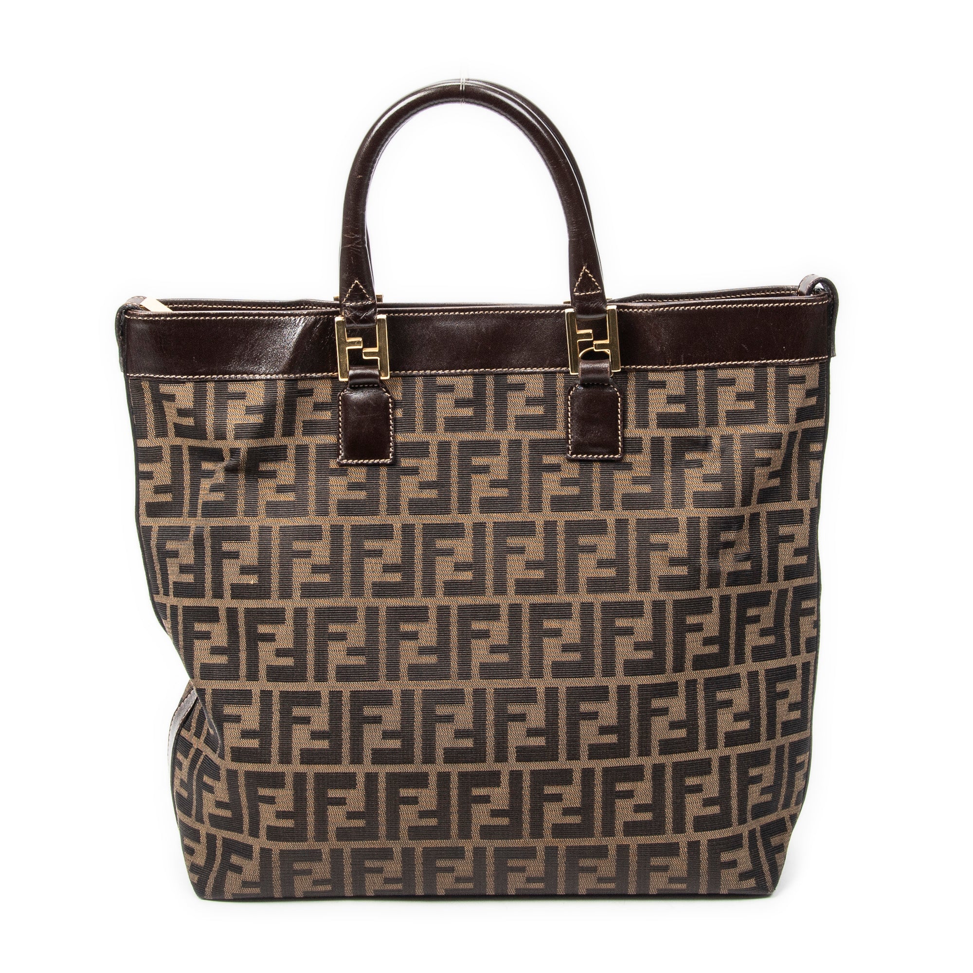 Handbag Large Zucca Shopping Tote Tan Zucca Canvas