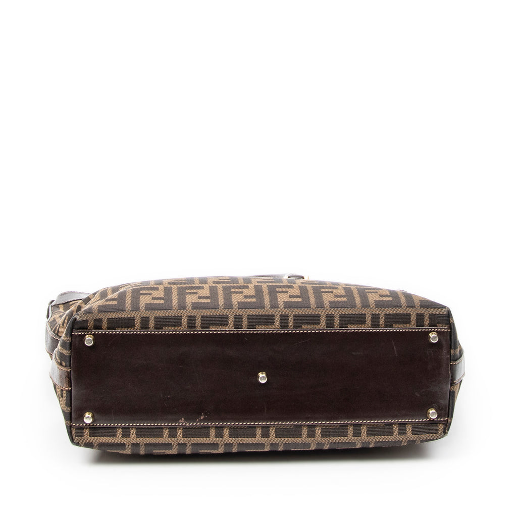 Handbag Large Zucca Shopping Tote Tan Zucca Canvas