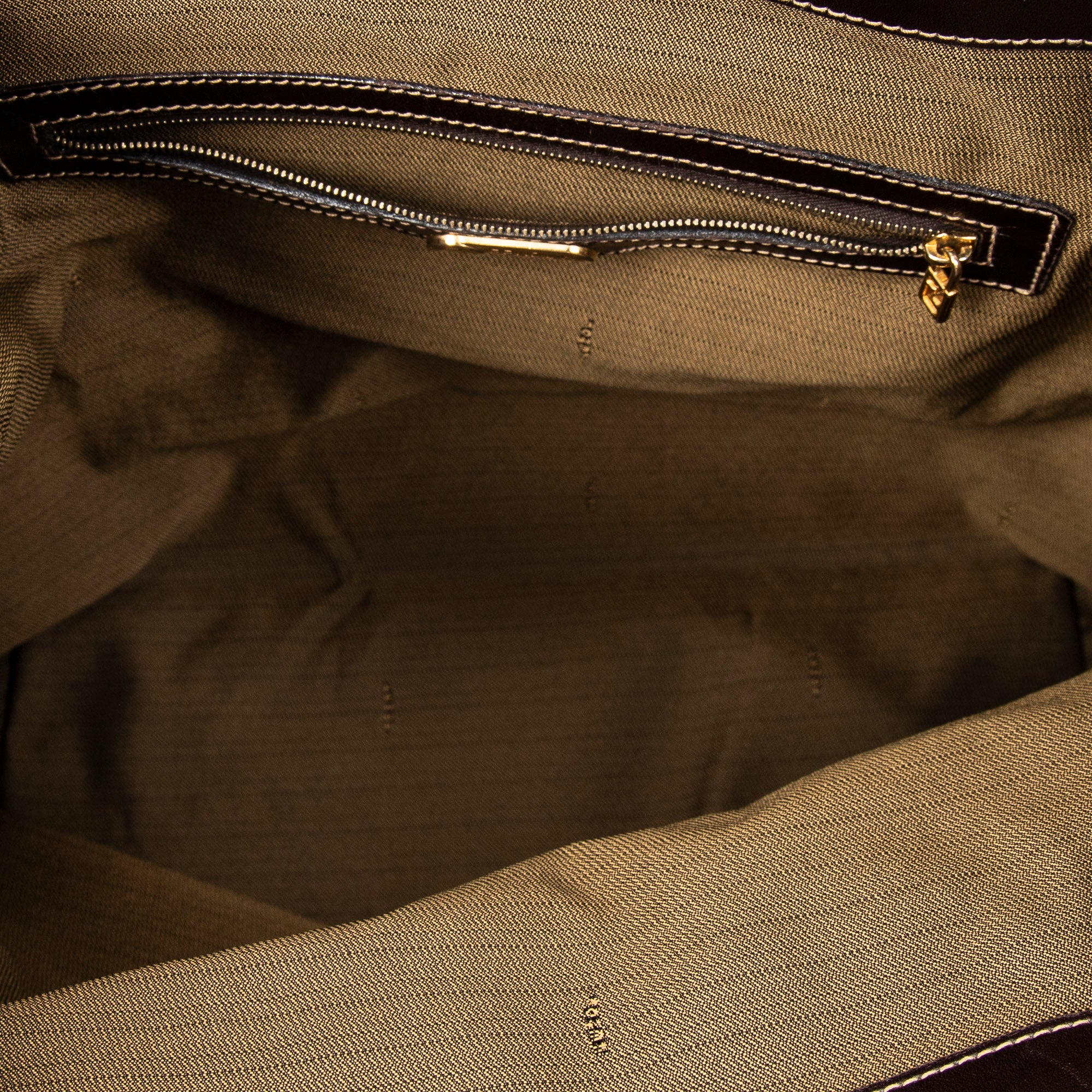 Handbag Large Zucca Shopping Tote Tan Zucca Canvas