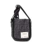 Shoulder Bag Mini FF Flap Crossbody Dark Grey Zucca Wool Canvas