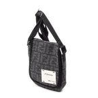 Shoulder Bag Mini FF Flap Crossbody Dark Grey Zucca Wool Canvas